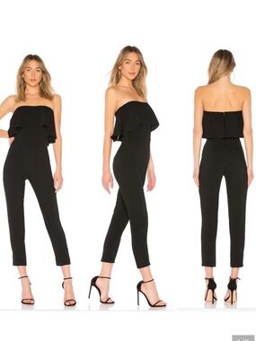 By the way reina ruffle strapless jumpsuit